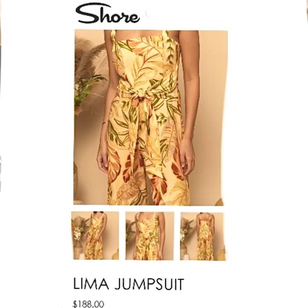 Shore Lima Jumpsuit Tropical and Beige Size Small - Picture 8 of 17
